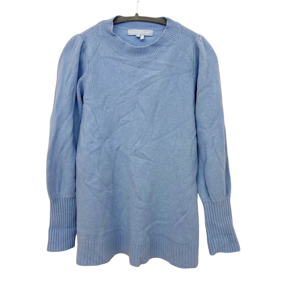 Hill House The Sylvie Sweater in vista blue merino wool tunic crewneck - Picture 3 of 7